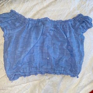 light blue tube top w short sleeves